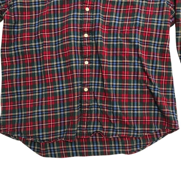 Club Room 100% Cotton Checkered Flannel Size XL Red Green Blue Long Sleeve - Picture 3 of 15